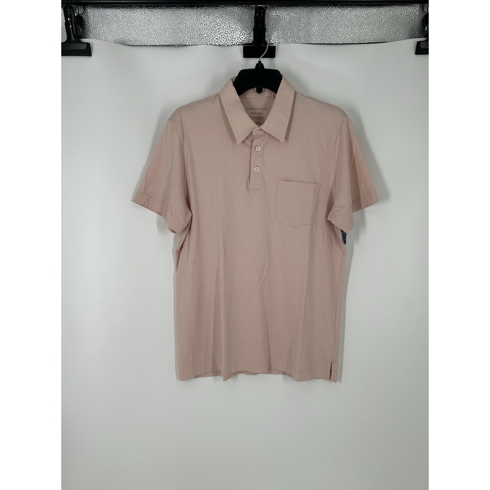 Outerknown Sojourn Polo Shirt 100% Organic Pima Cotton Pocket Short Sleeve Mediu